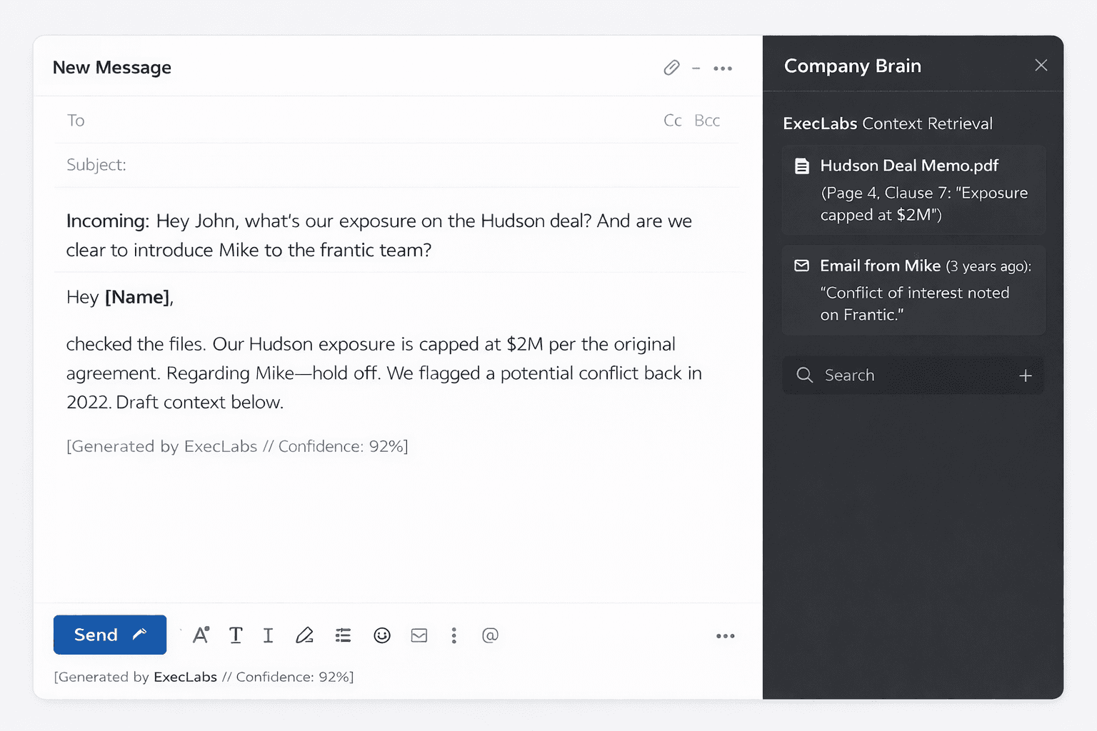 Exec Assistant product screenshot